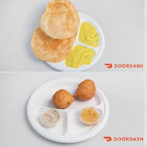Poori (2 Pcs) with curry and Mysore Bonda (2 Pcs)