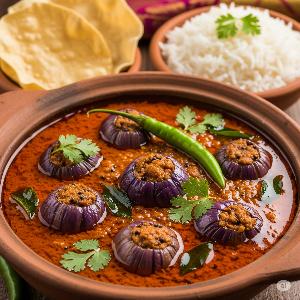 Gutthi Vankaya Curry / Bagara Baingan (Vegan)