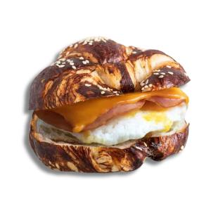 Canadian Bacon Egg & Cheese Pretzel Croissant